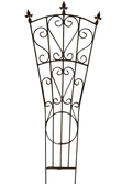 Iron Fancy Heart Trellis with Three Finials Plant Support