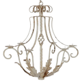 Iron Naples Candle Chandelier Decor in Antique White