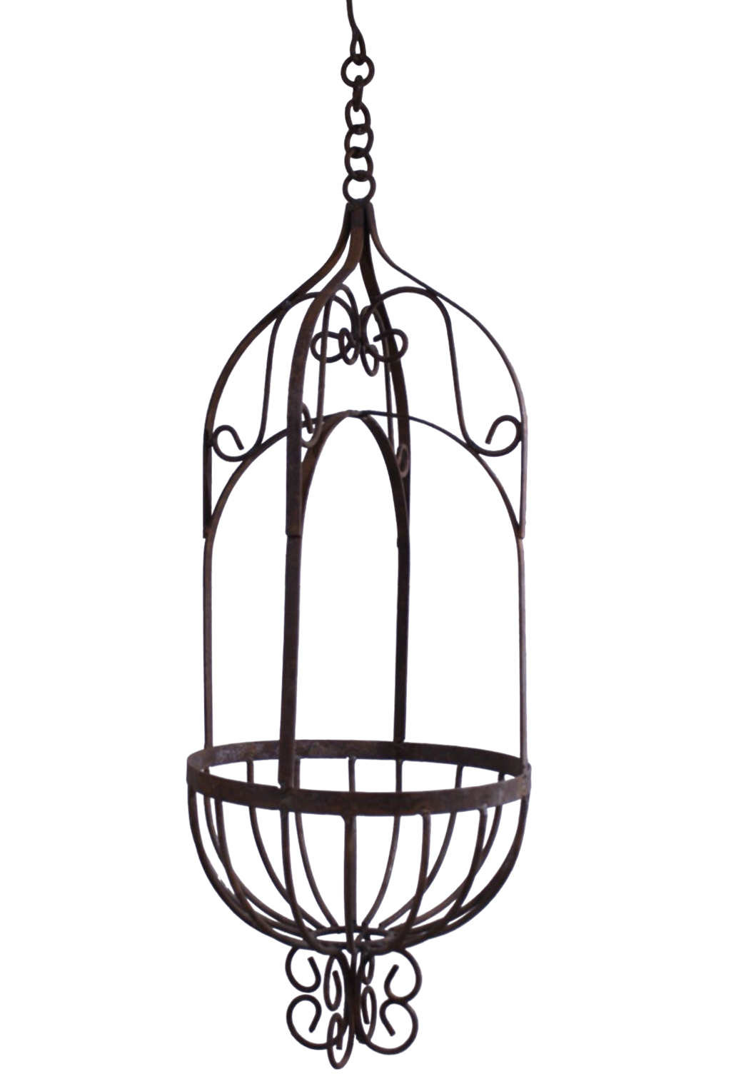 Solid Steel Hanging Victorian Basket