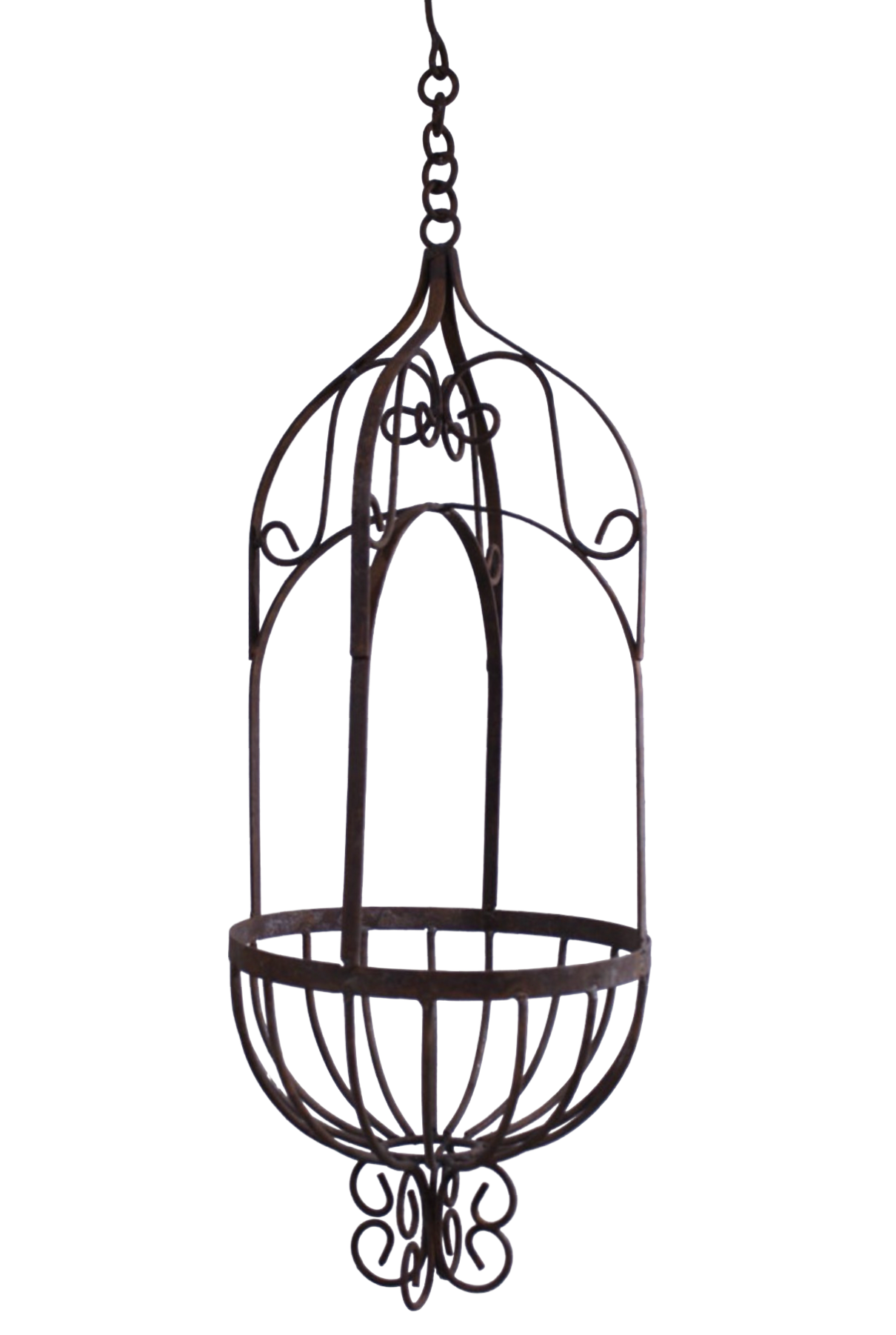 Solid Steel Hanging Victorian Basket