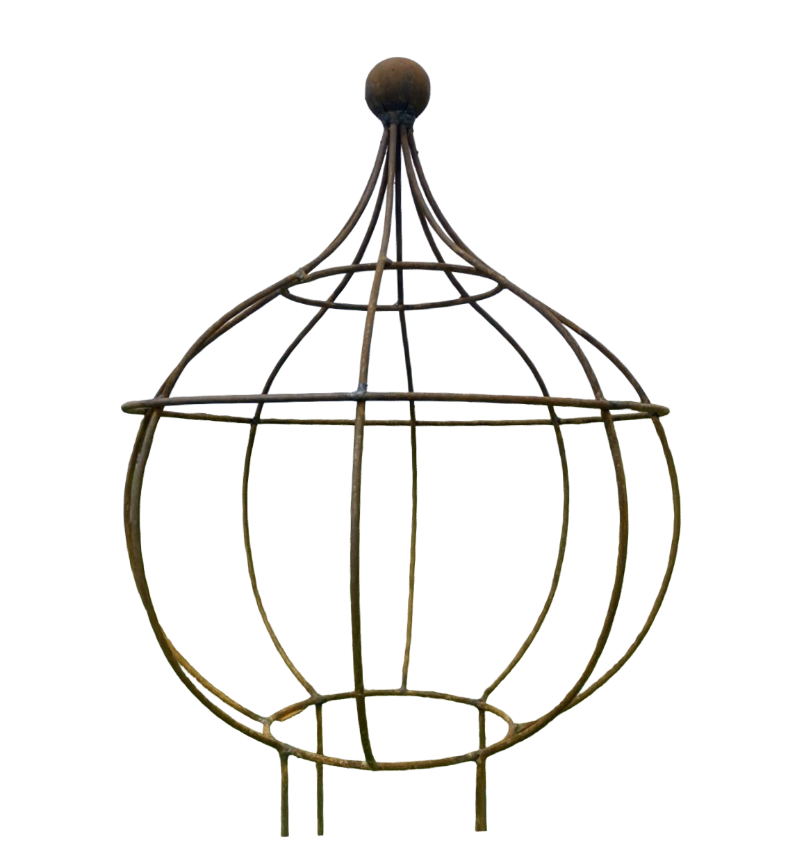 Wrought Iron Fat Bob with Ball Top Topiary with Stakes