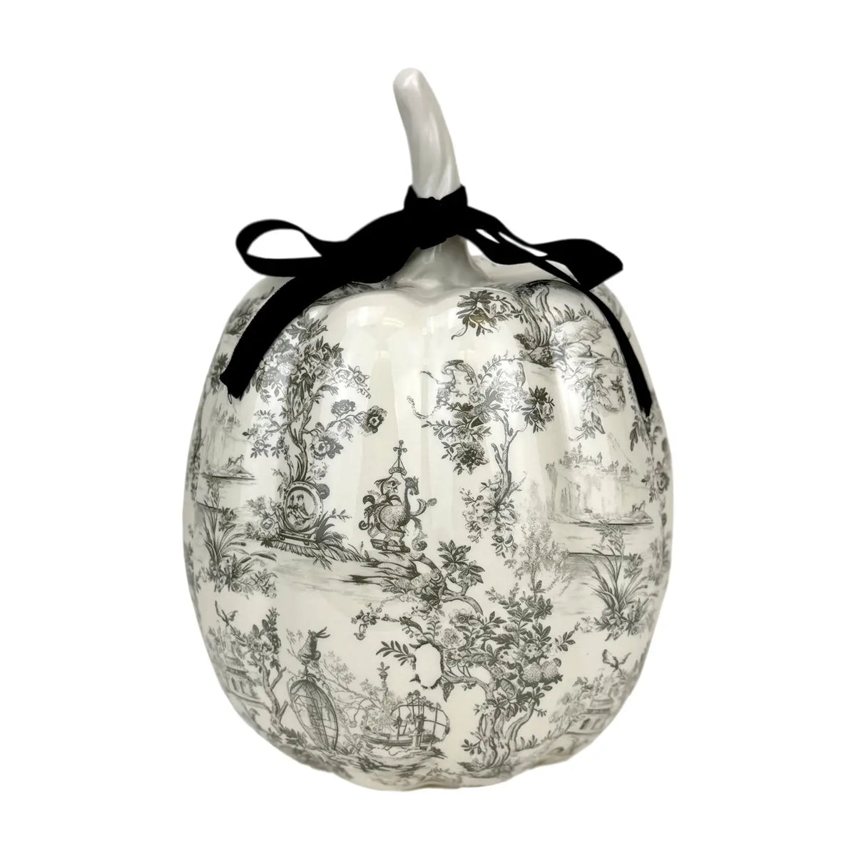 Vintage Ceramic Pumpkin with Ribbon