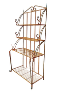 Wrought Iron Large Baker's Rack Display Rack Shelves in Antique White