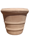 Italian Grey Rolled Rim Pot in Natural Clay