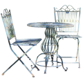 Blue Bistro Metal Round Chair and Table- 3PC/Set