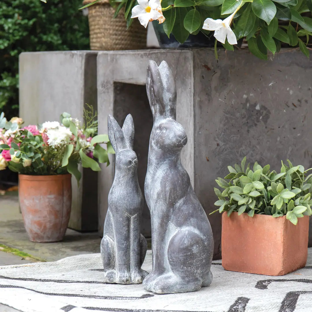 Cement Rabbit Garden Statue - Larger Size