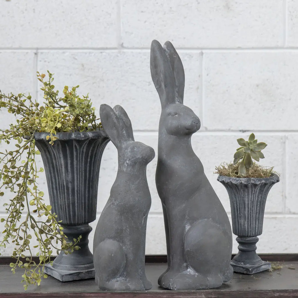 Cement Rabbit Garden Statue - Larger Size