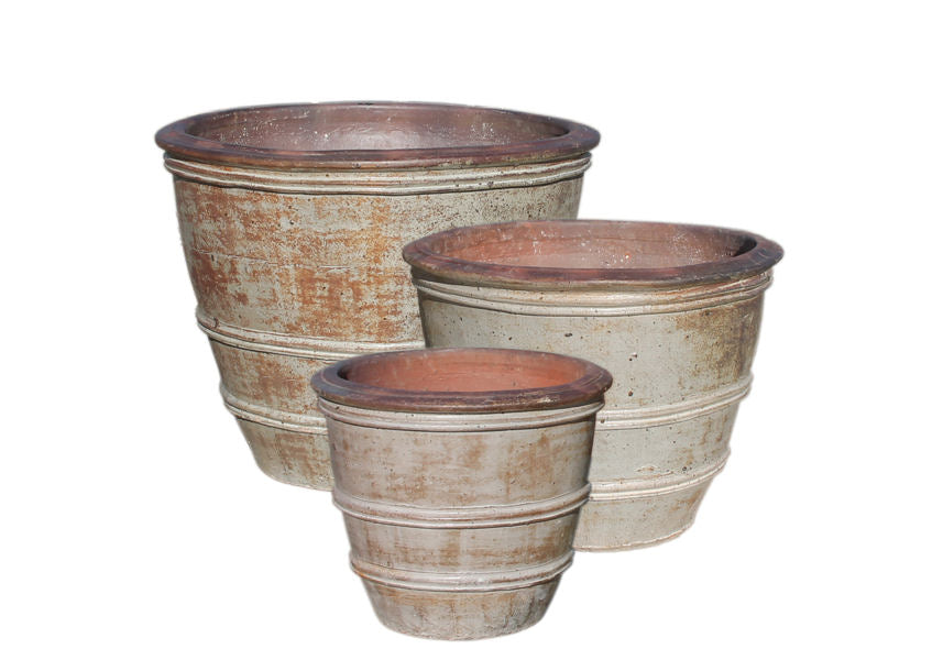 Rustic Classic Rolled Rim Planters
