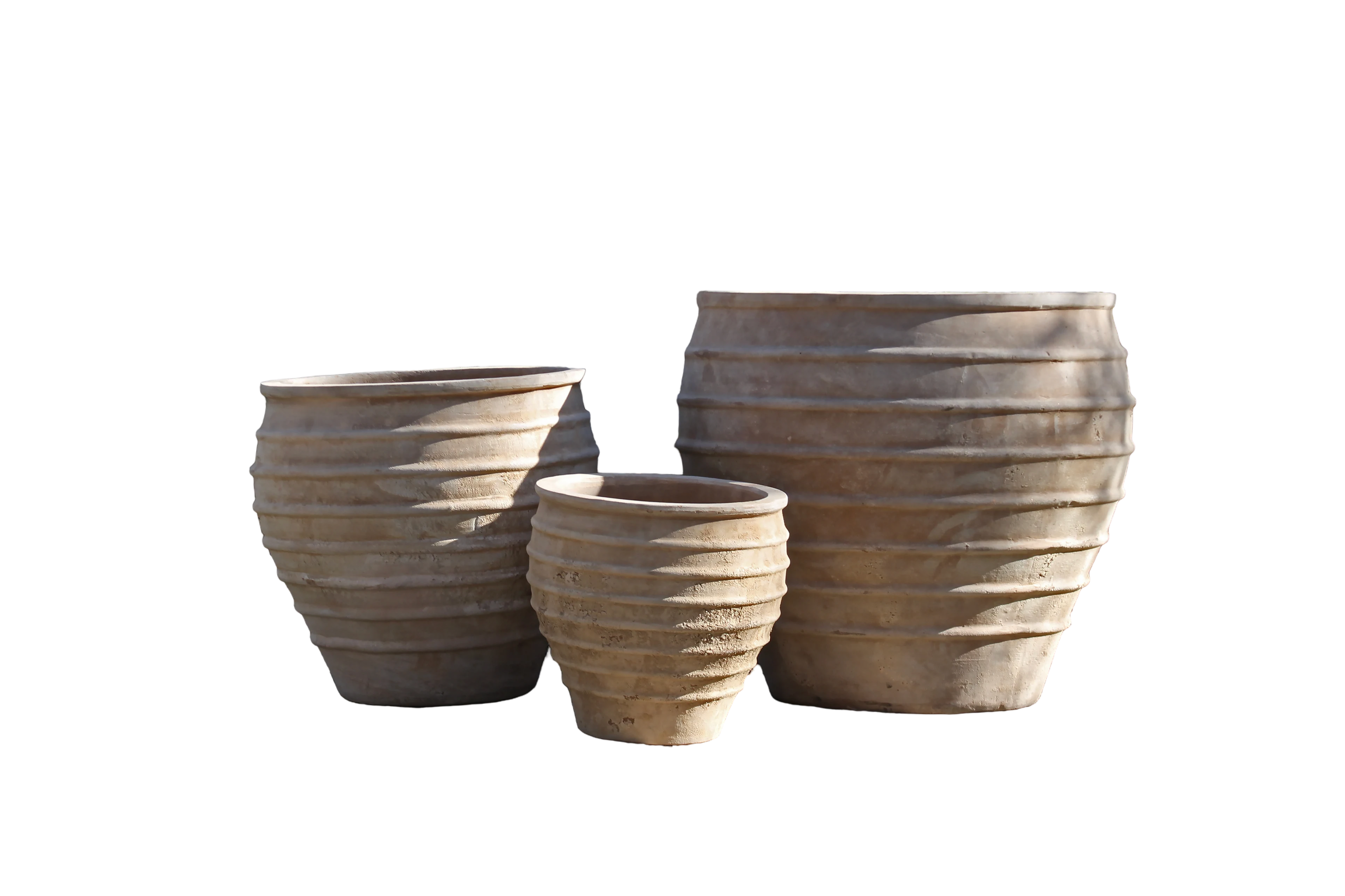 Vari Ring Jar Pot in Natural Clay