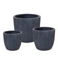 Dark Ribbed Cone Planter