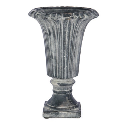 Distressed Black Cement Urn