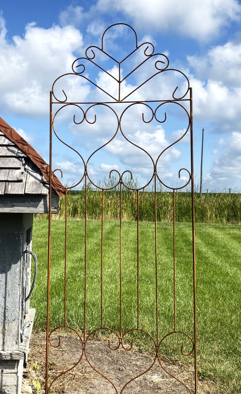 Double Heart Scroll Trellis