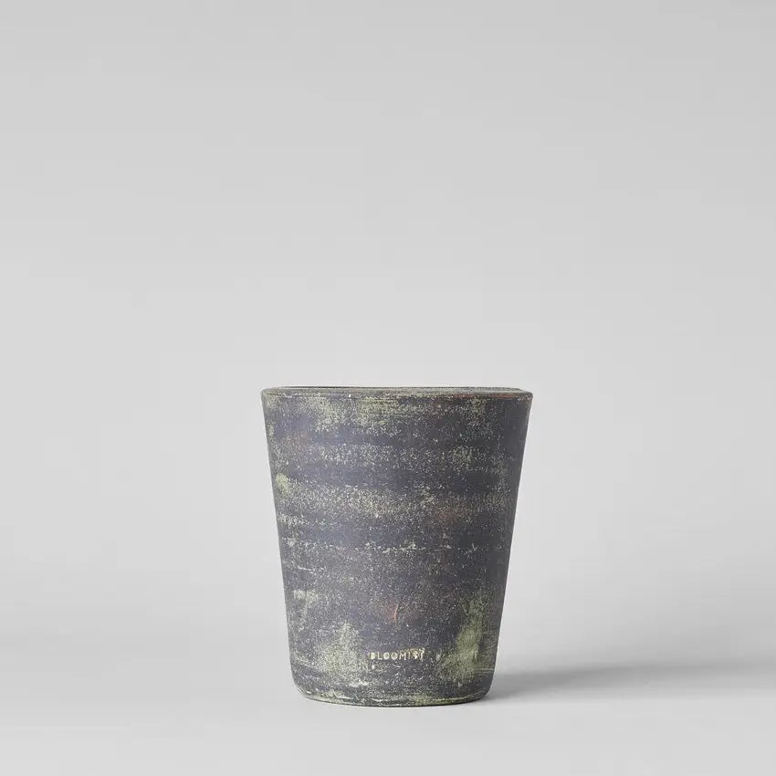 Gray Patina Hand-Thrown Terra Cotta Basic Planter