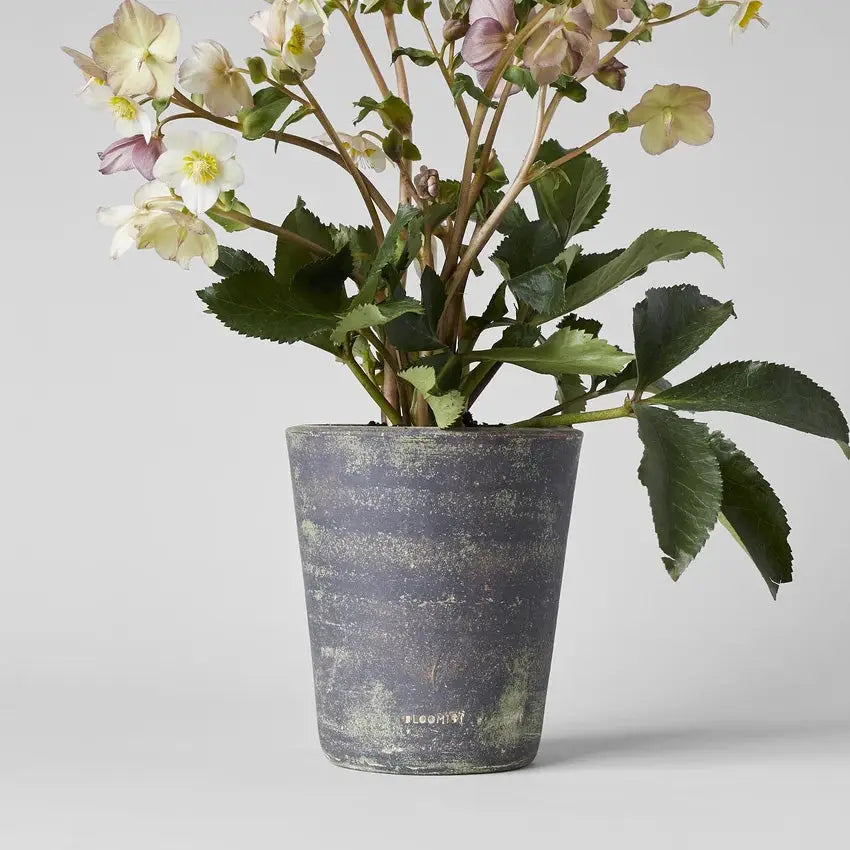 Gray Patina Hand-Thrown Terra Cotta Basic Planter