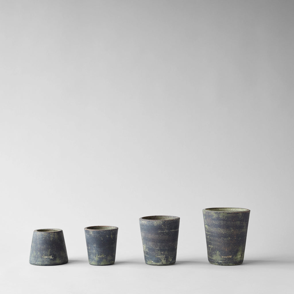 Gray Patina Hand-Thrown Terra Cotta Basic Planter