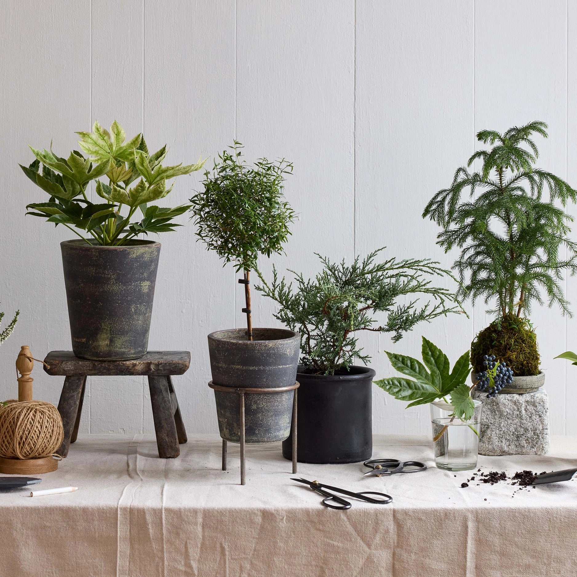 Gray Patina Hand-Thrown Terra Cotta Basic Planter
