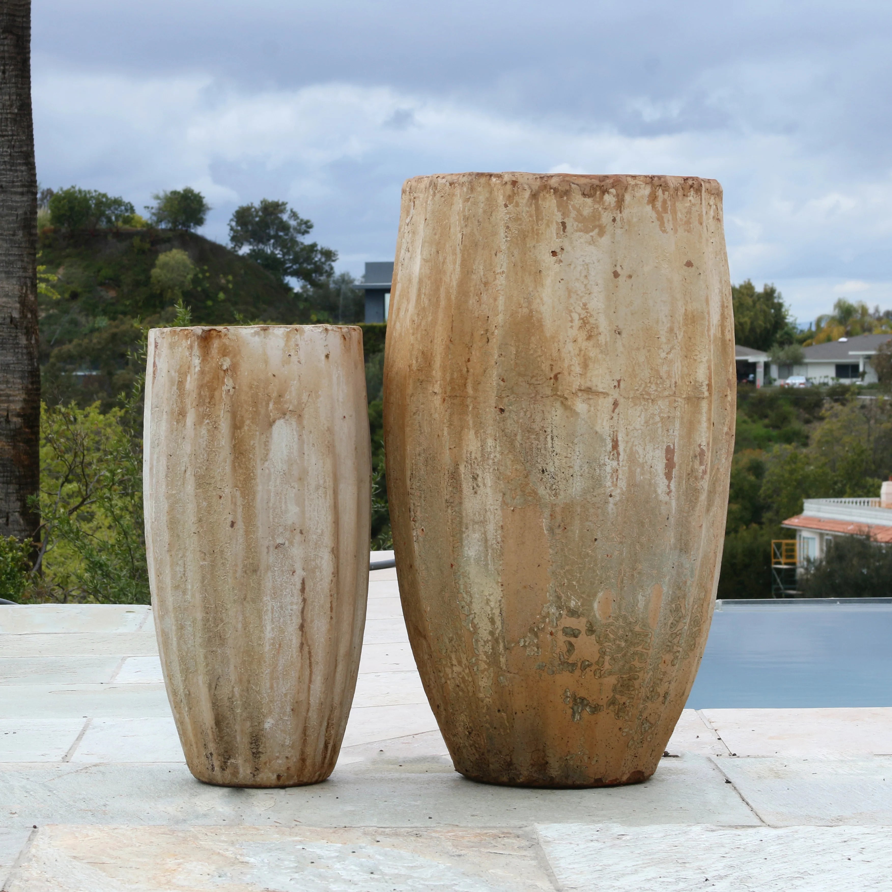 Tall Fluted Pots