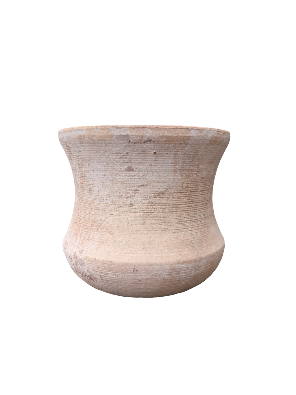 Hour Glass Pot in Light Clay Finish