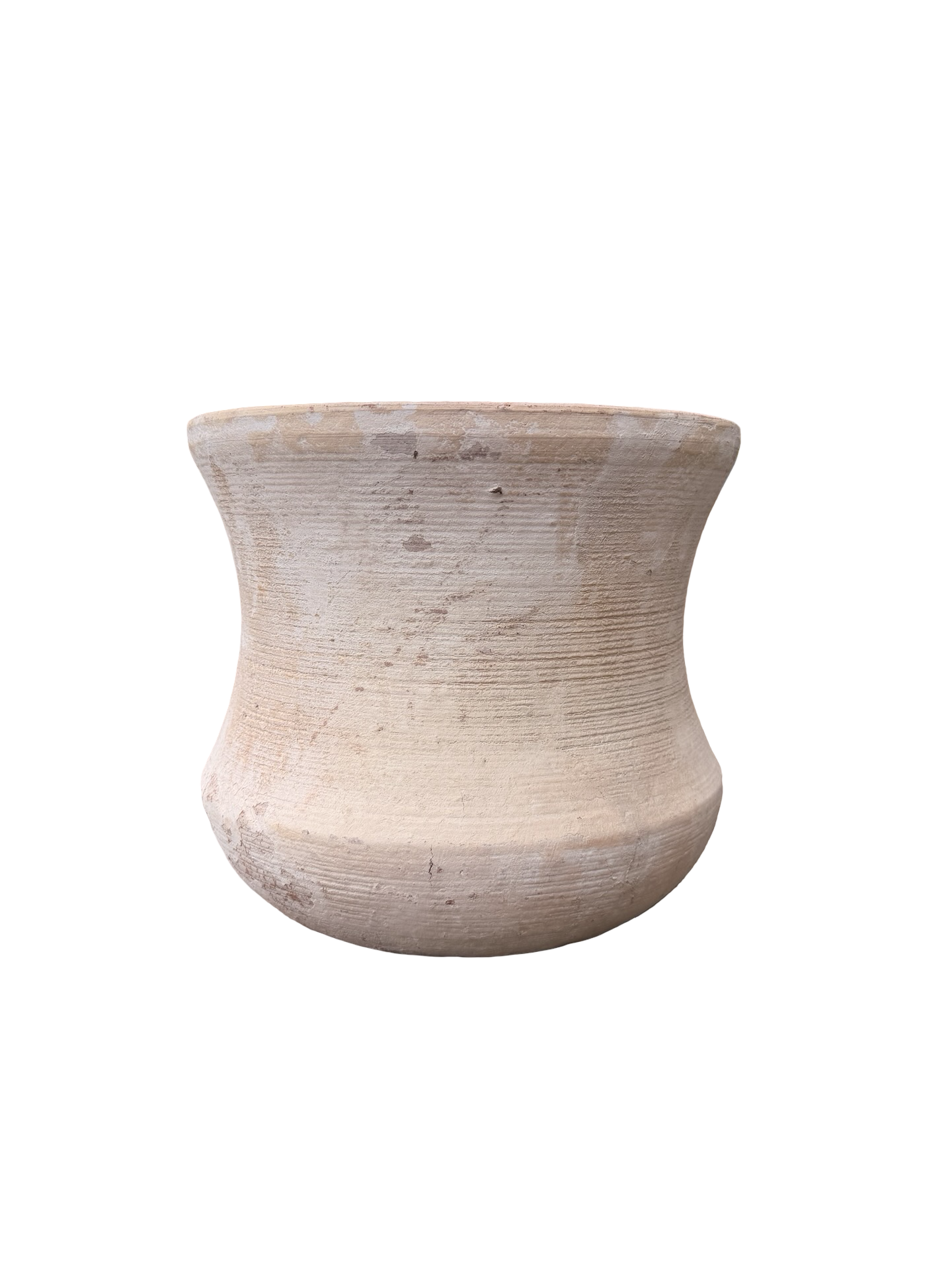 Hour Glass Pot in Light Clay Finish
