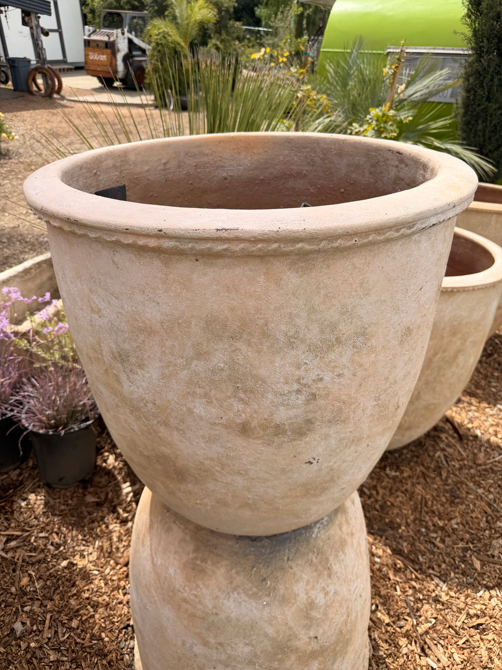 Tall Lettuce Rim Clay Pot