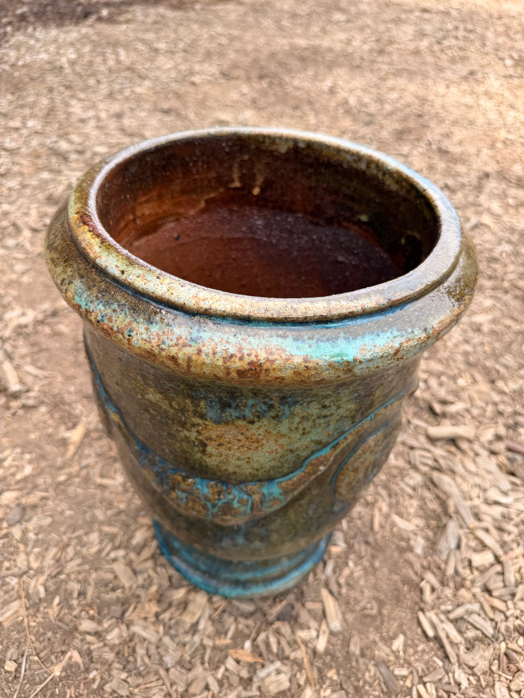 French Urns in Dark Green Moss Glaze