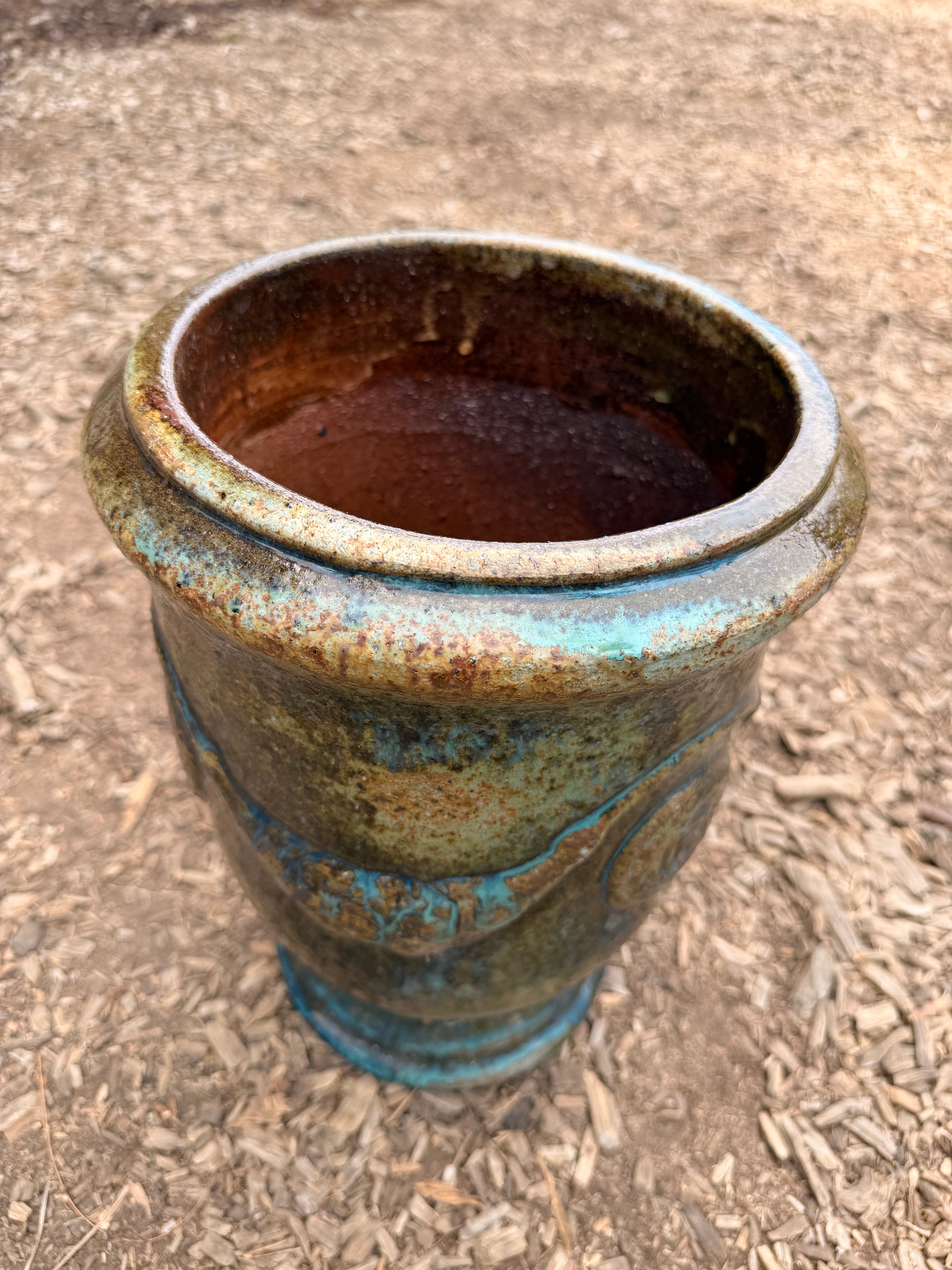 French Urns in Dark Green Moss Glaze