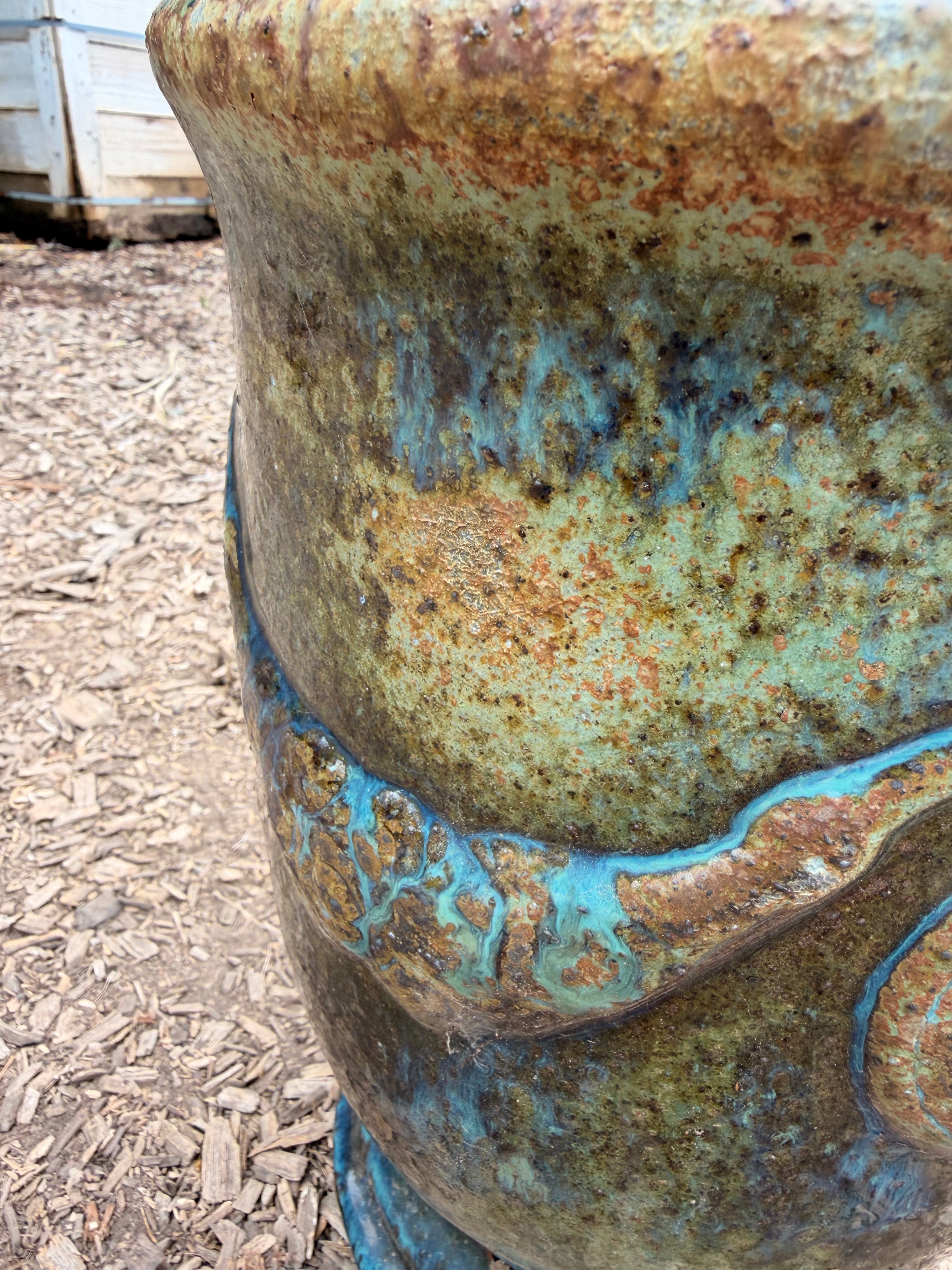 French Urns in Dark Green Moss Glaze