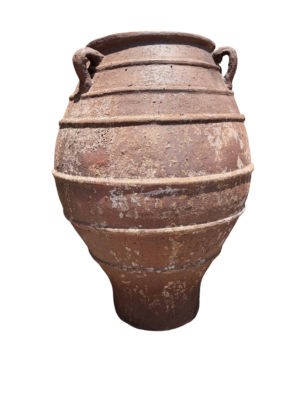 Dark Clay 3 Handle Ribbed Belly Greek Style Jar