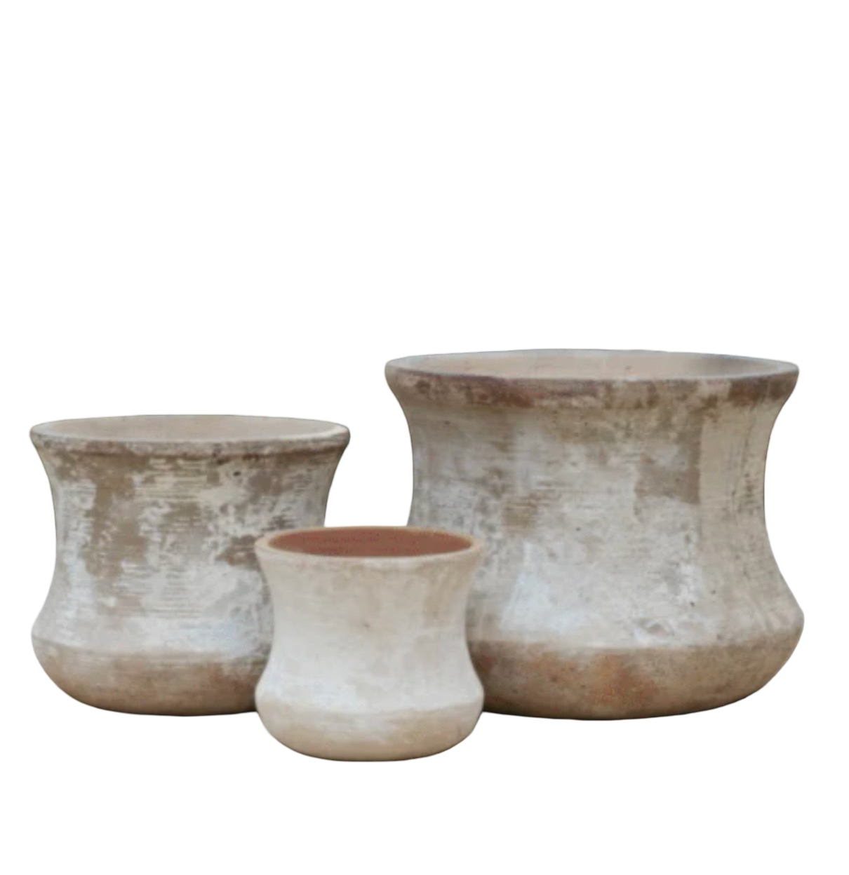 Hour Glass Pot in Light Clay Finish