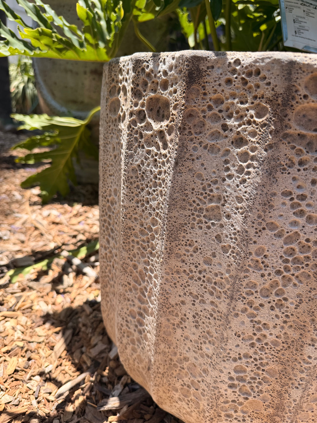 White Volcanic Ribbed Planters