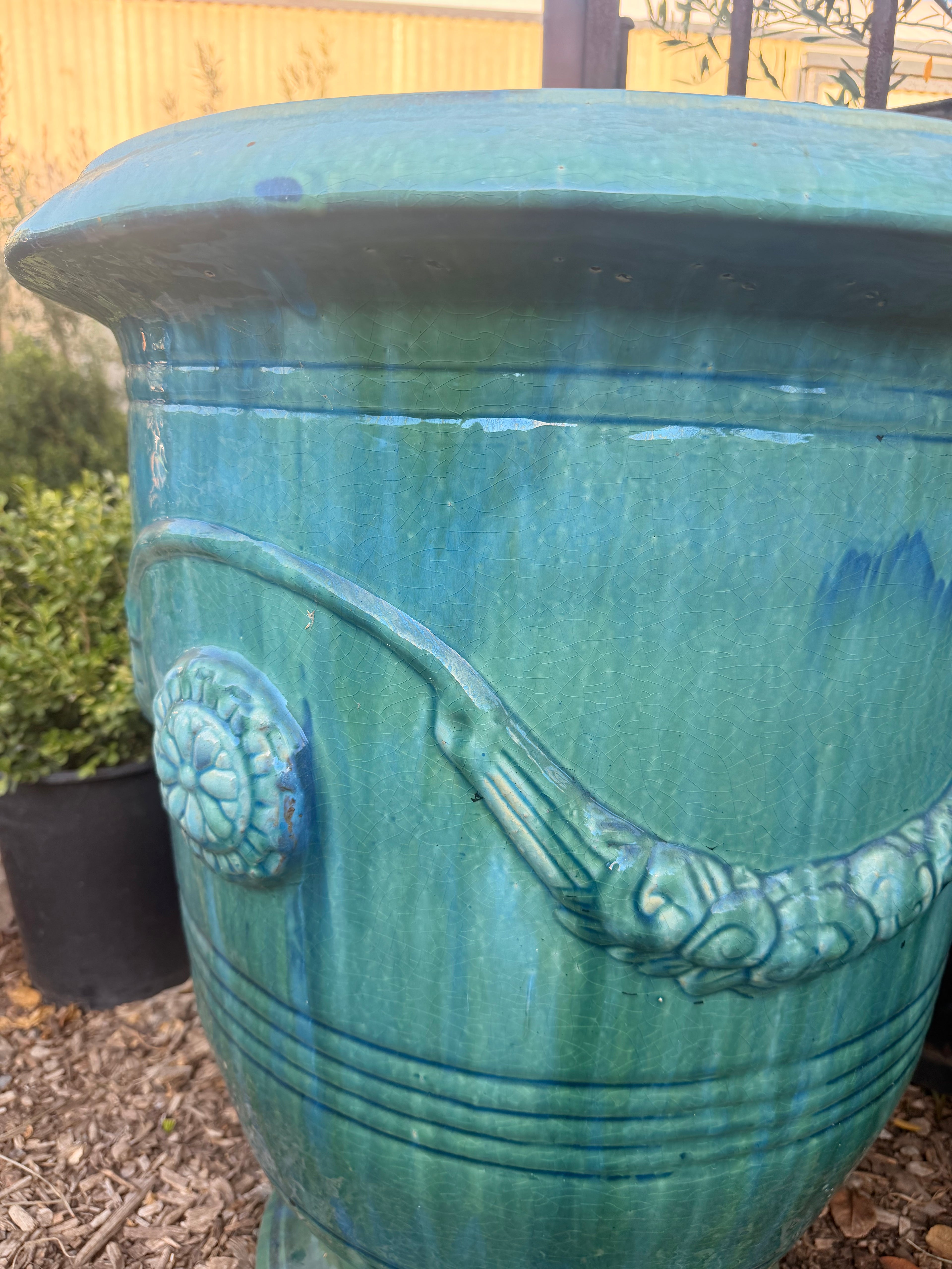 French Urn "Anduze Style" in Antique Green