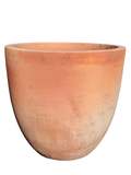 Round White Washed Terracotta Pot in Large