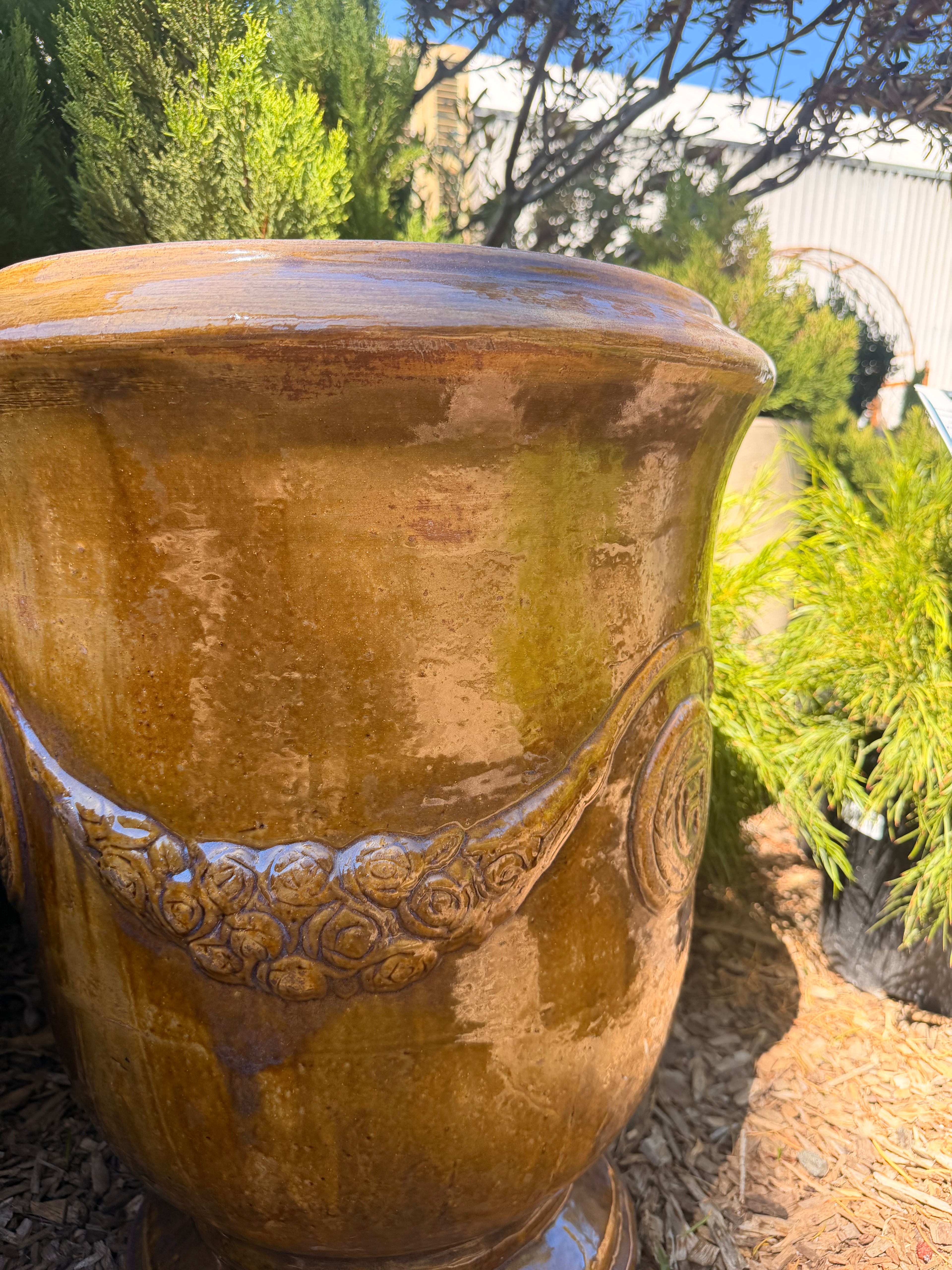 French Urns in Dark Mustard Glaze