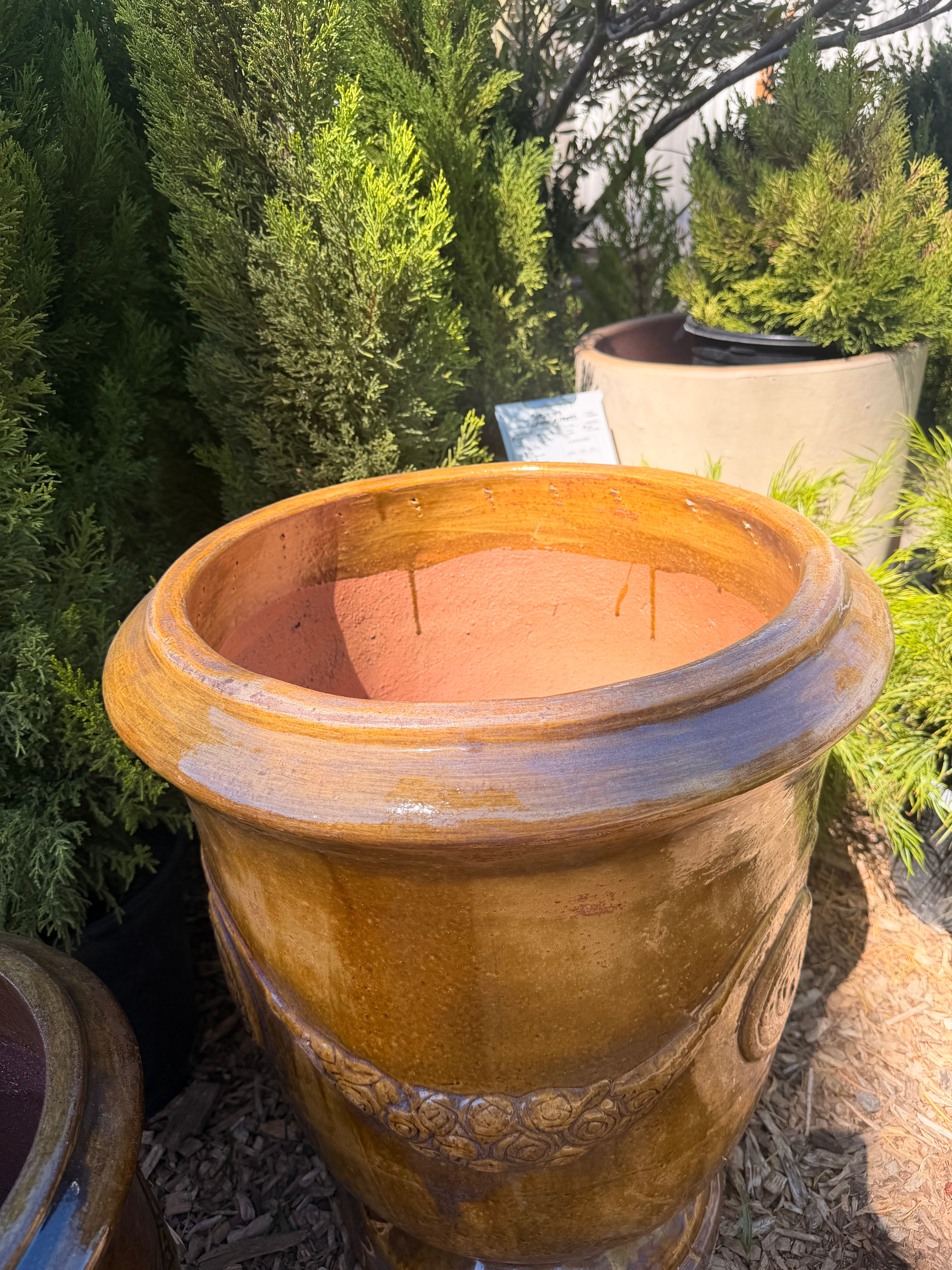 French Urns in Dark Mustard Glaze
