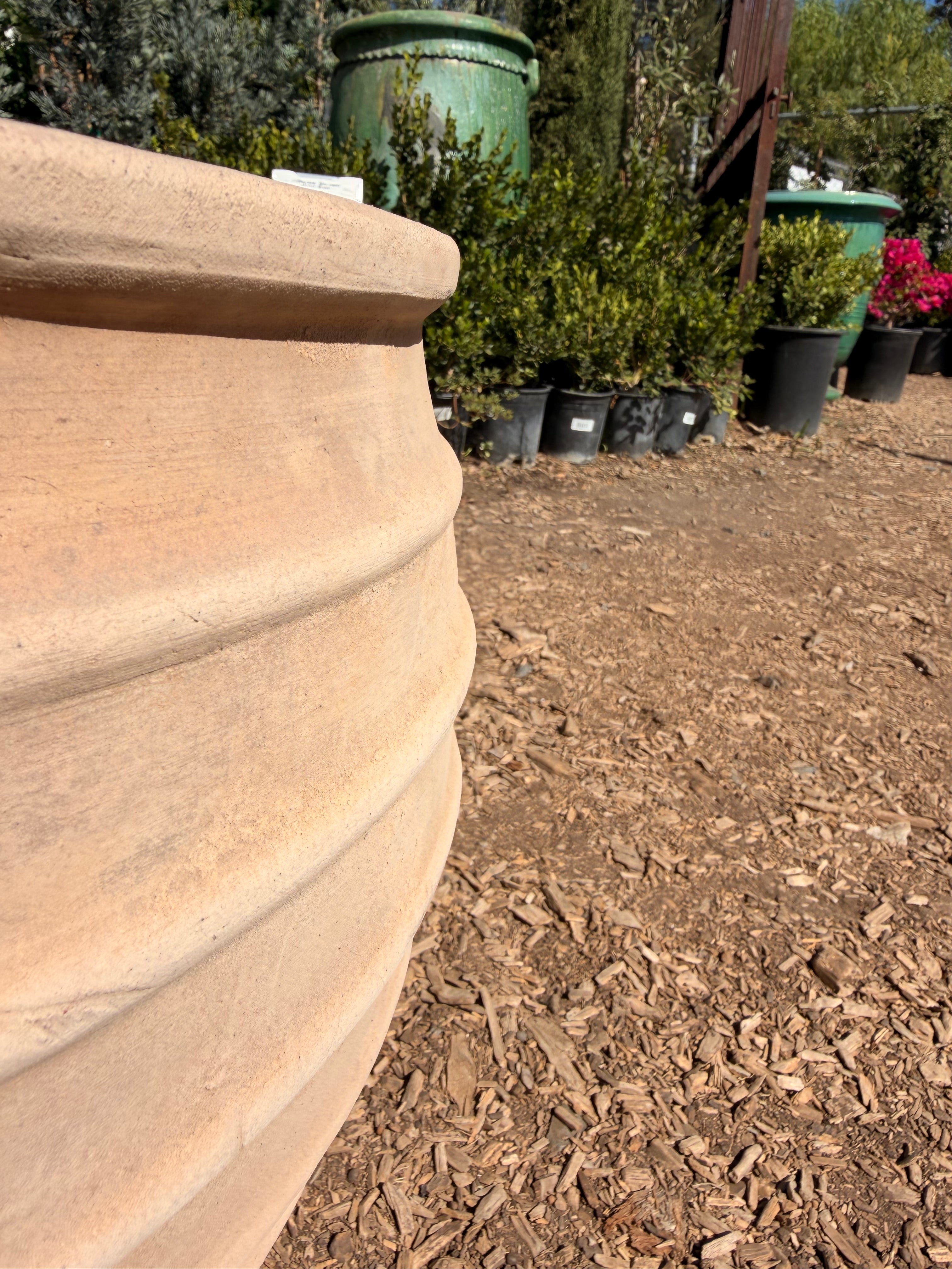 Vari Ring Jar Pot in Natural Clay