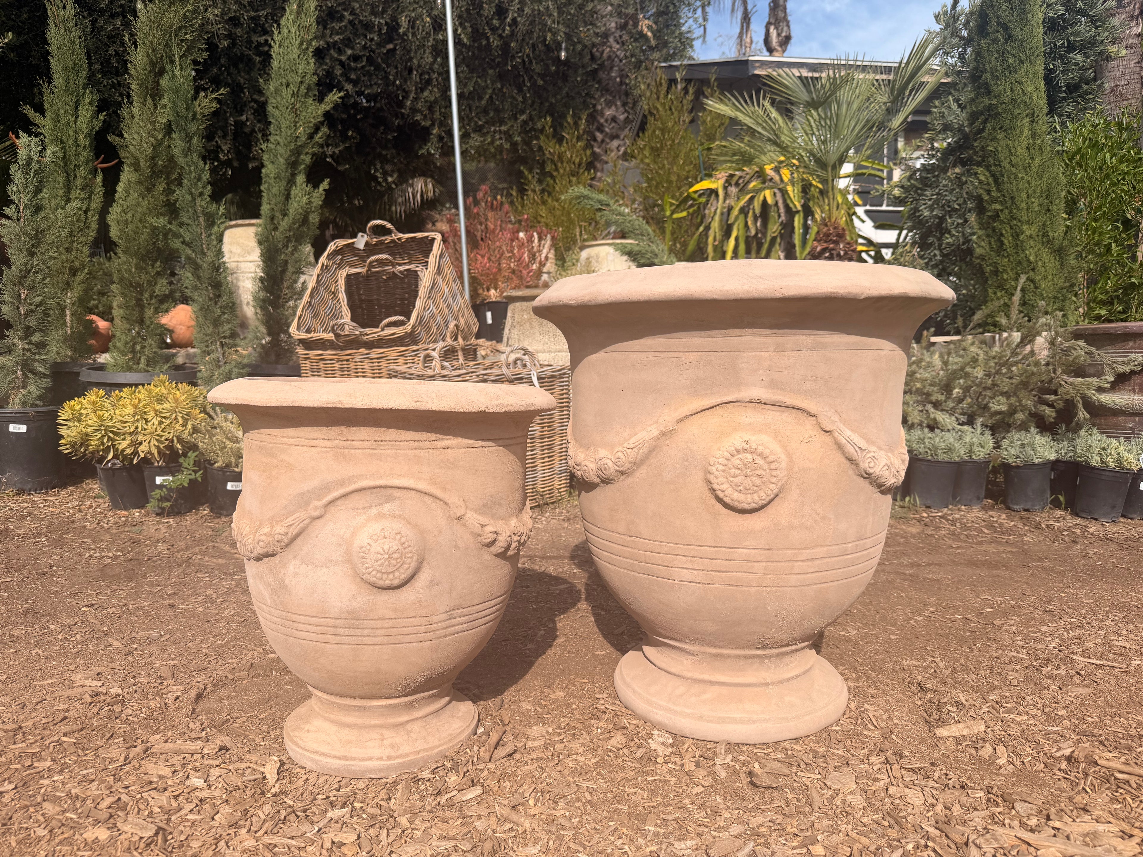French Urns in Natural Clay