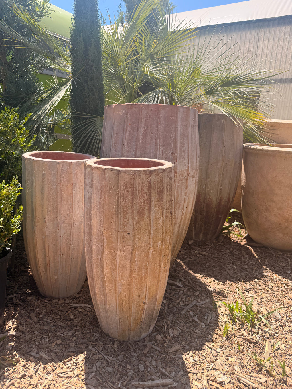 Tall Fluted Pots
