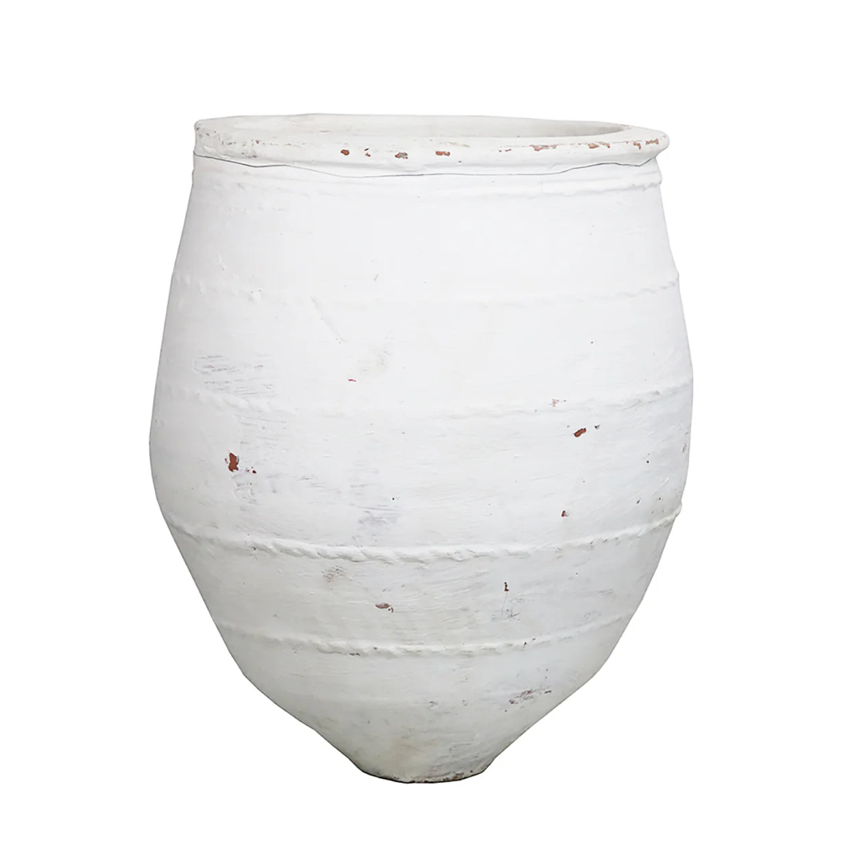 White Open Mouth Mediterranean Pot 'Vintage' (Extra Large)