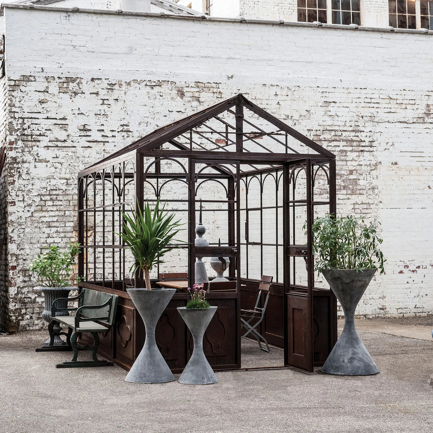 Vintage Finish Metal Victorian Orangerie / Greenhouse (Small)