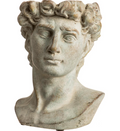 8.5" Male Bust Garden Planter in Antique Gray