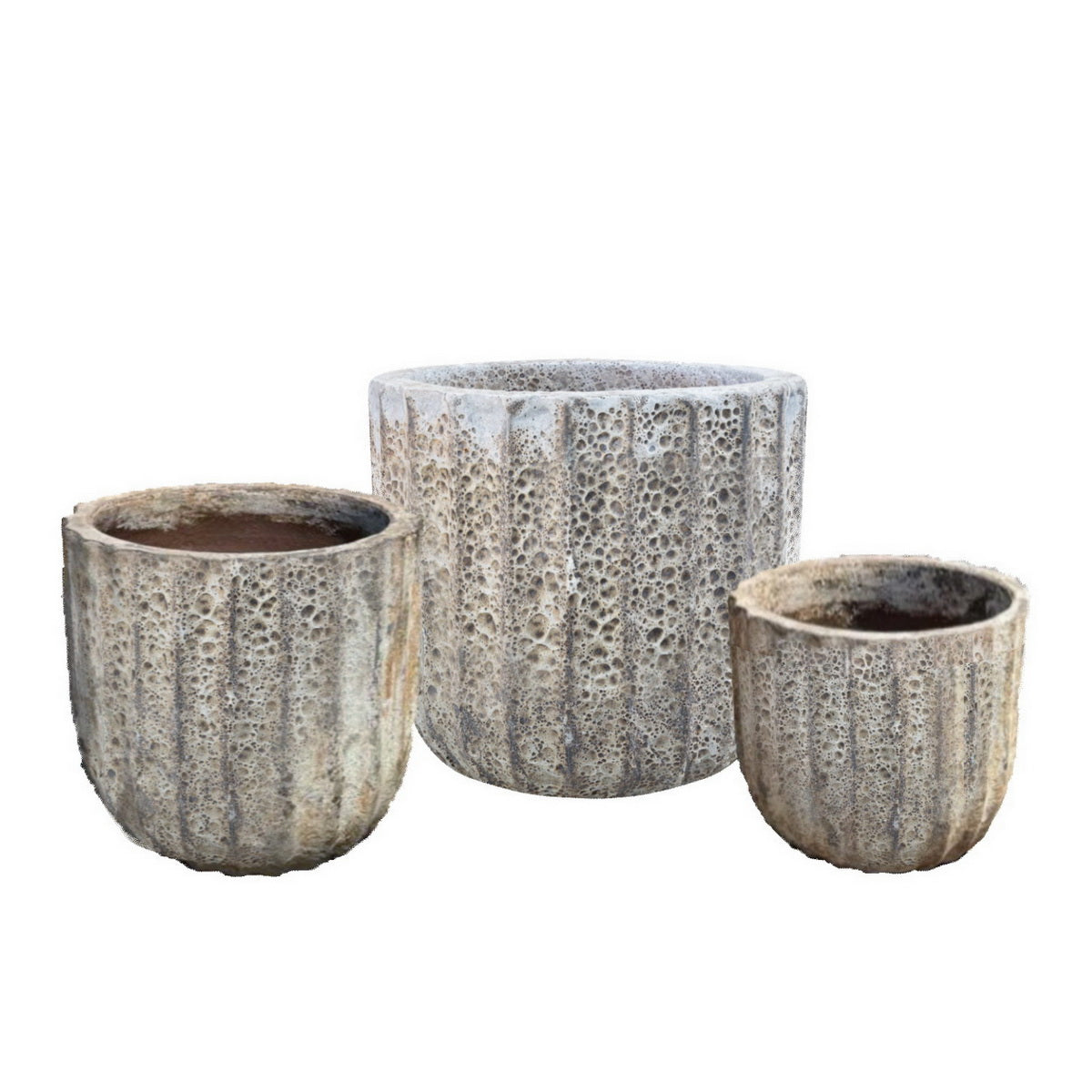Short Rib Volcanic White Planter
