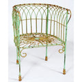 Solid Iron Antique Style Chair with Cast Feet in Antique White