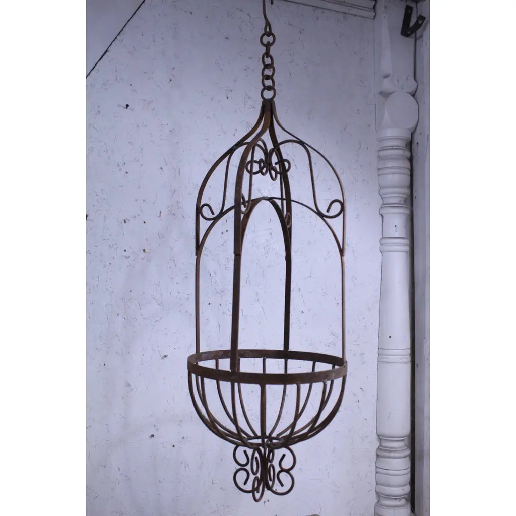 Solid Steel Hanging Victorian Basket
