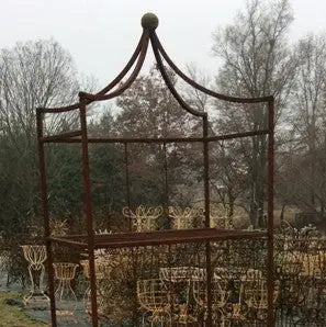Square Rack with Ball On Top in Antique White
