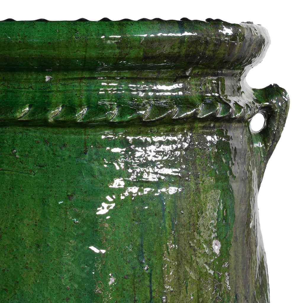 Tamegroute Handle Pot in Green (Large)