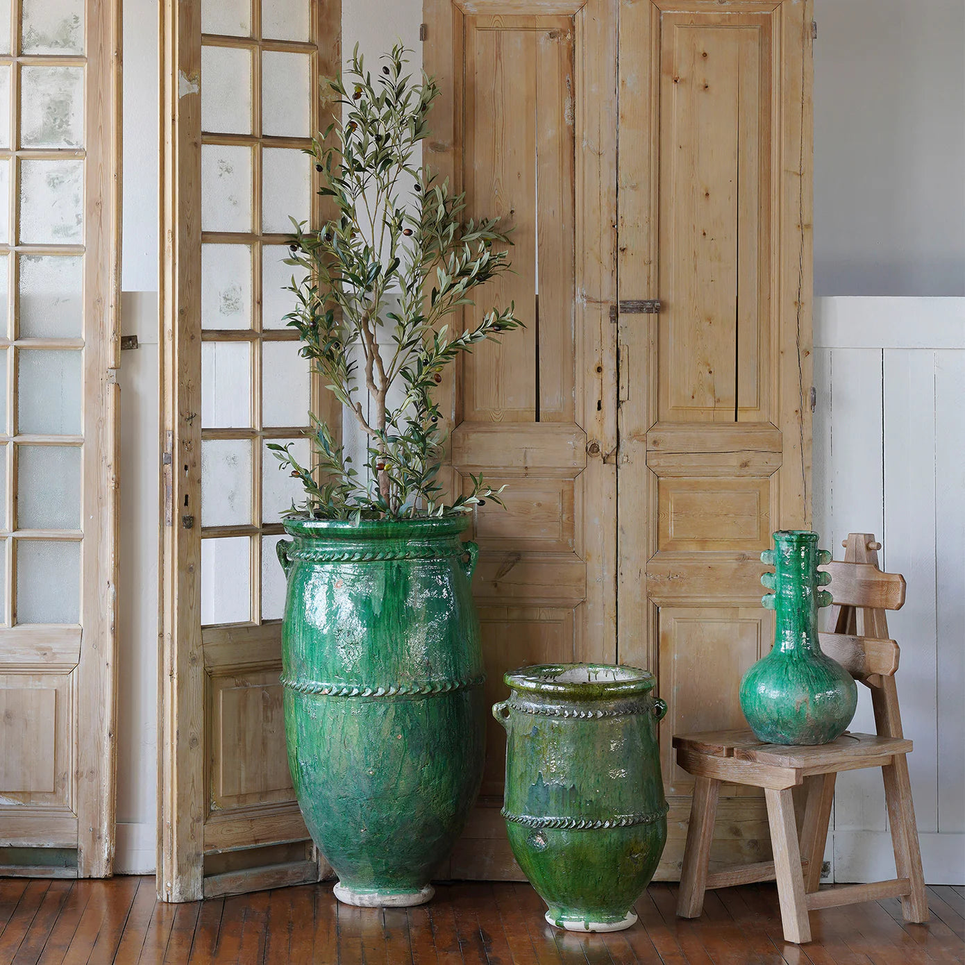 Tamegroute Handle Pot in Green (Small)