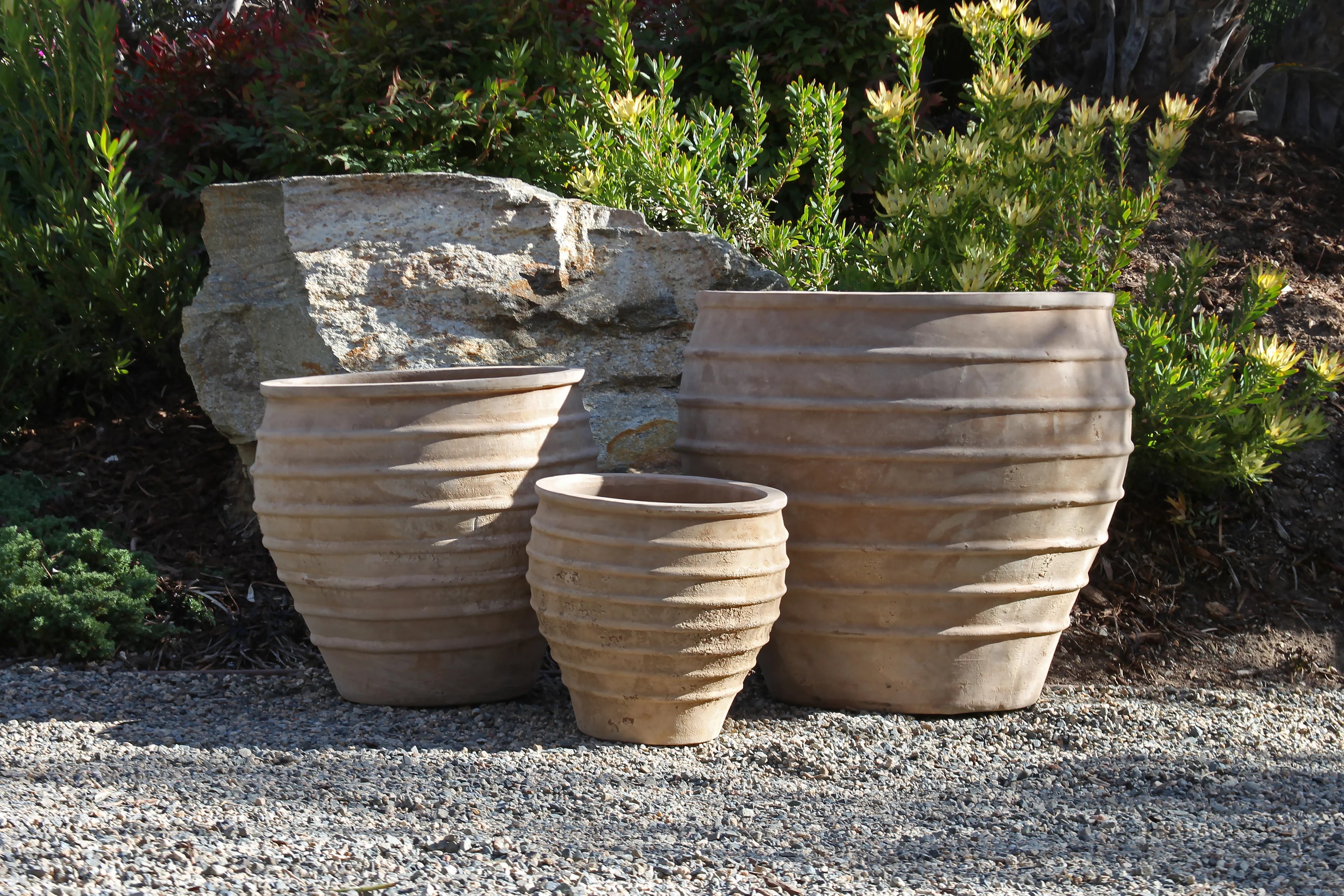 Vari Ring Jar Pot in Natural Clay