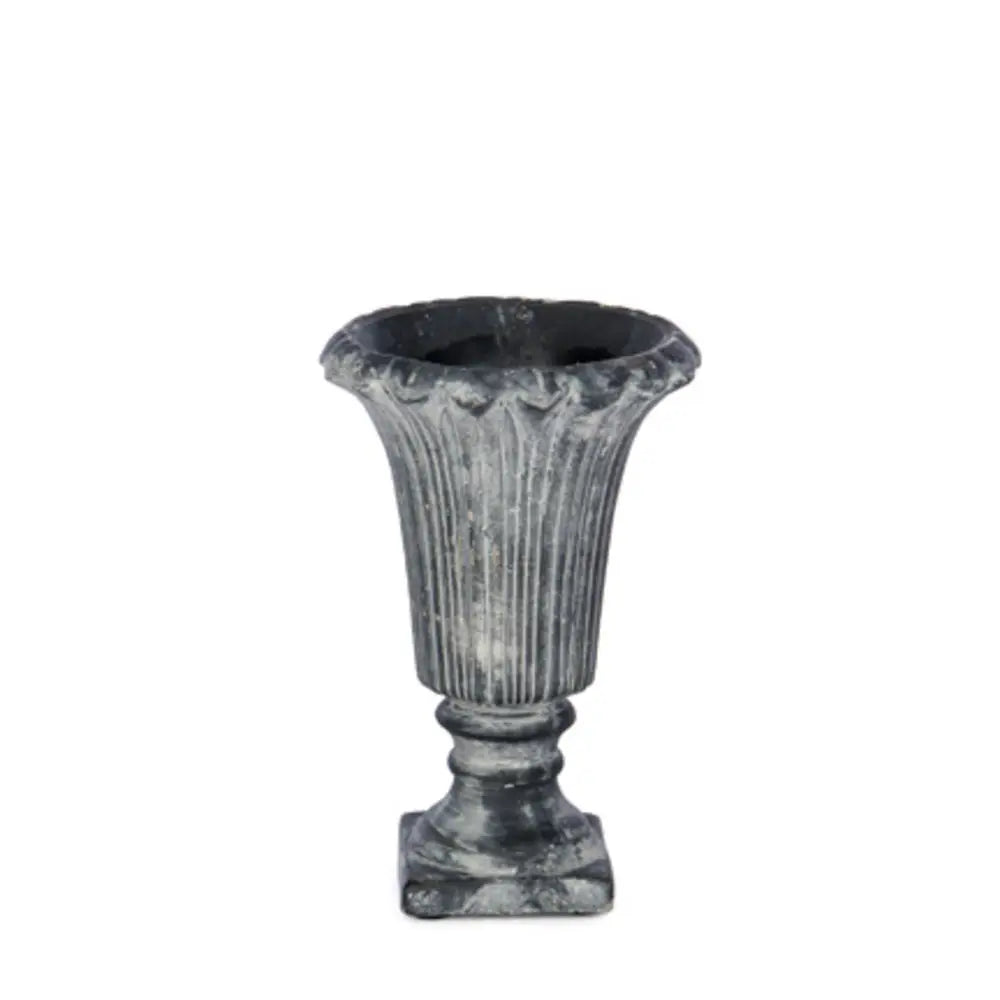 Distressed Black Cement Urn
